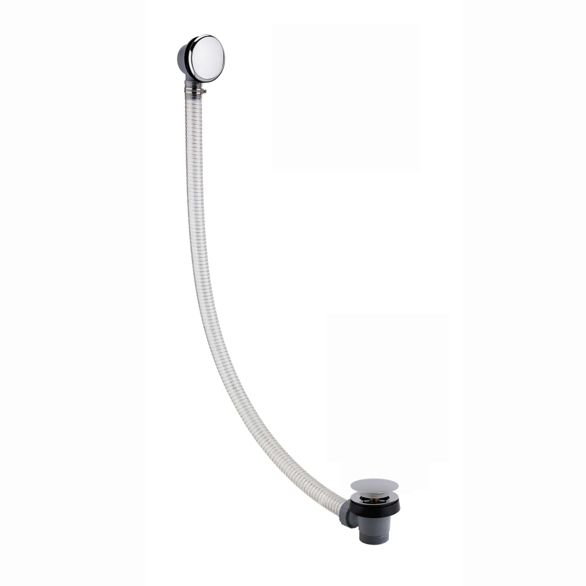 Buy Easy clean cut to size pipe bath sprung waste & overflow (bath thickness 5-15mm) - chrome Online UK | HOUSE OF ENKI